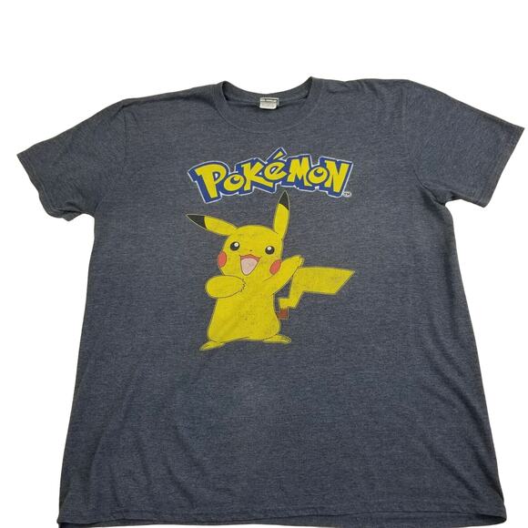 Men's Pokemon Pikachu Blue Graphic Short Sleeve T-shirt Size XL - Picture 1 of 8